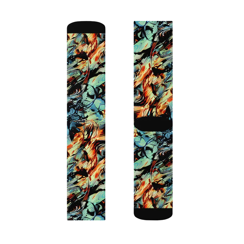 Tidal Flame on Socks — Left Sock