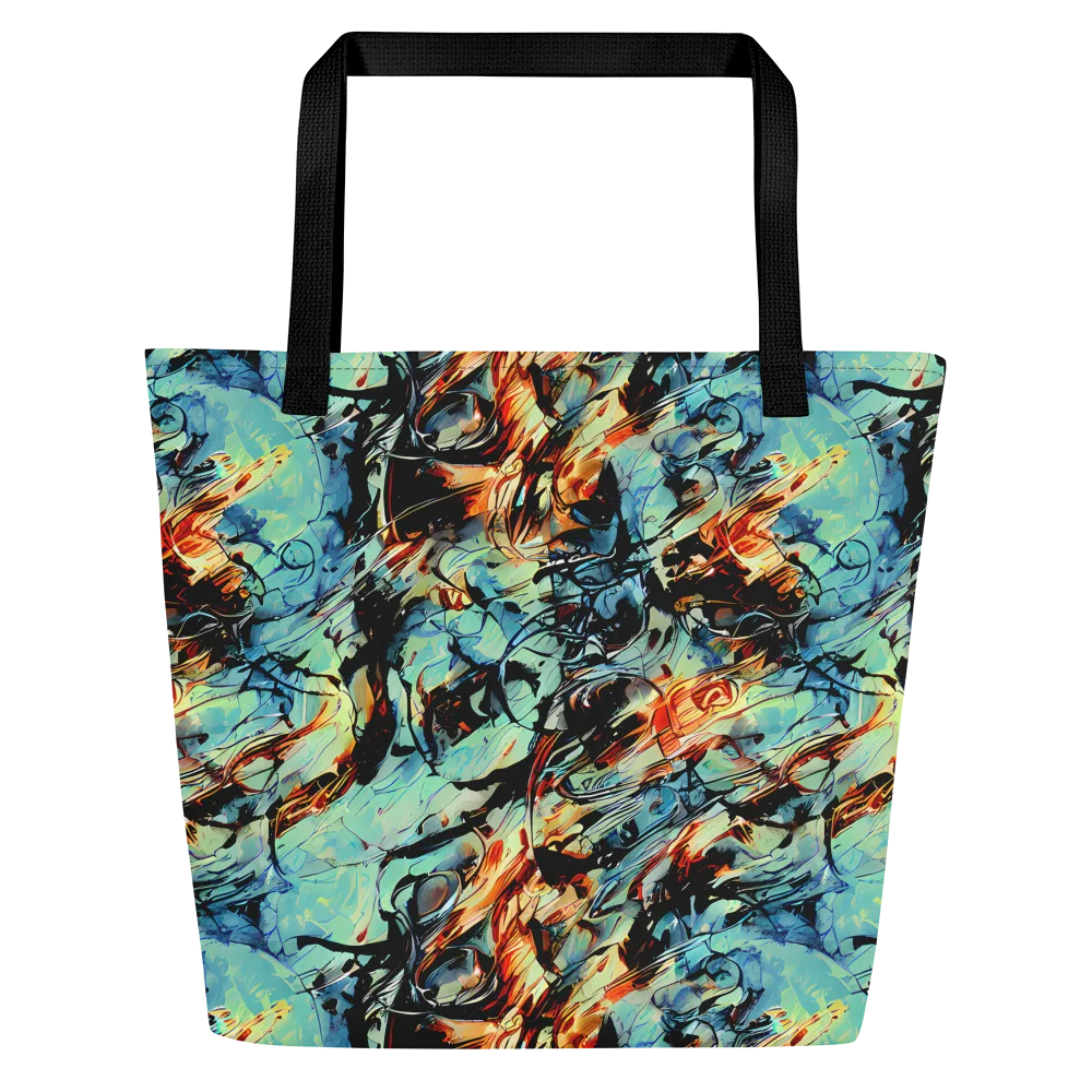 Tidal Flame on Large Tote Bag W/ Pocket — Front