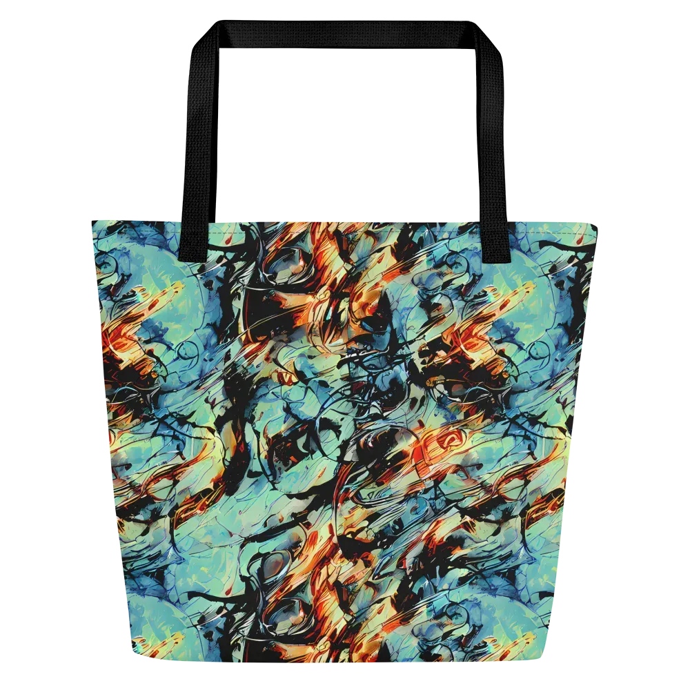 Tidal Flame on Large Tote Bag W/ Pocket — Front