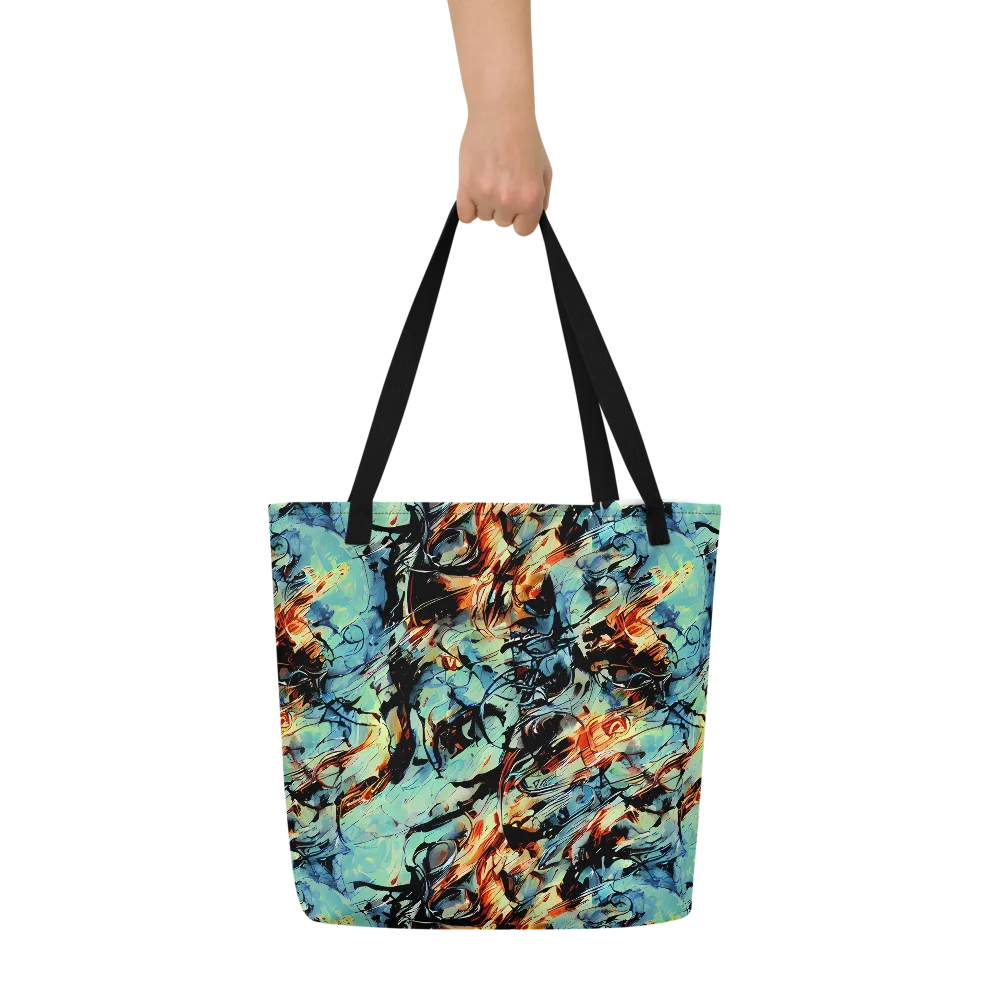 Tidal Flame on Large Tote Bag W/ Pocket — Front