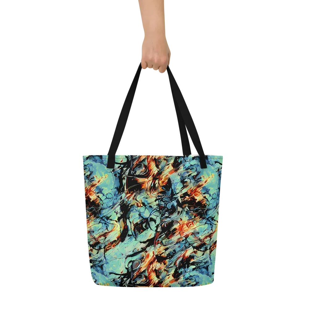 Tidal Flame on Large Tote Bag W/ Pocket — Front