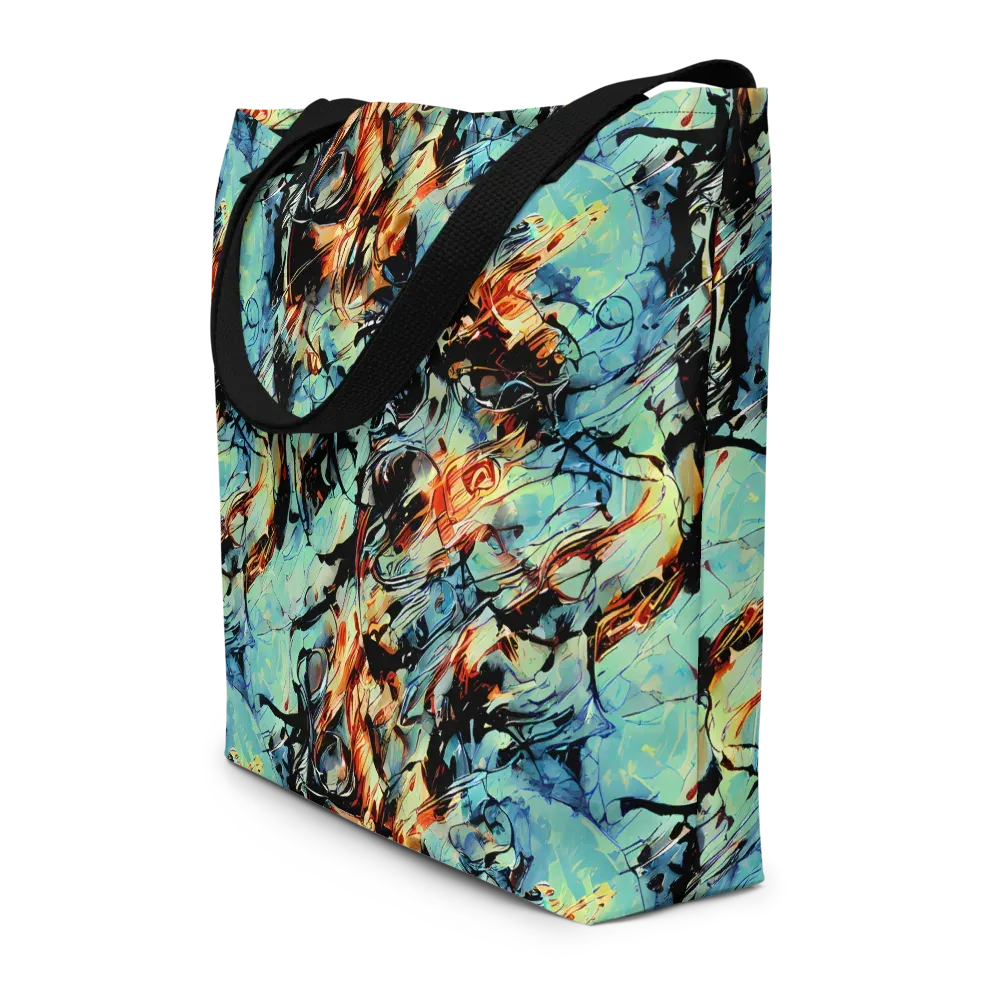 Tidal Flame on Large Tote Bag W/ Pocket — Front