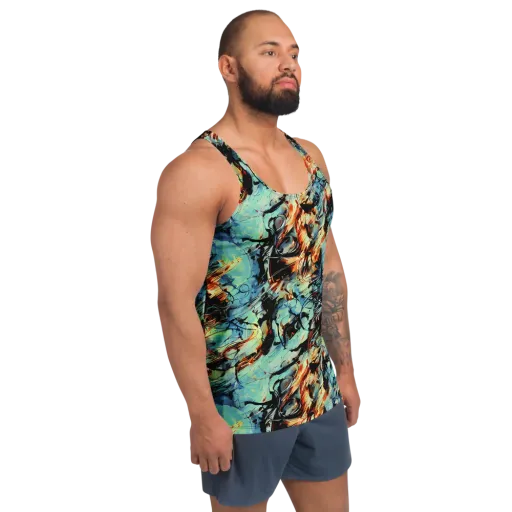 Tidal Flame on a Men's Tank Top