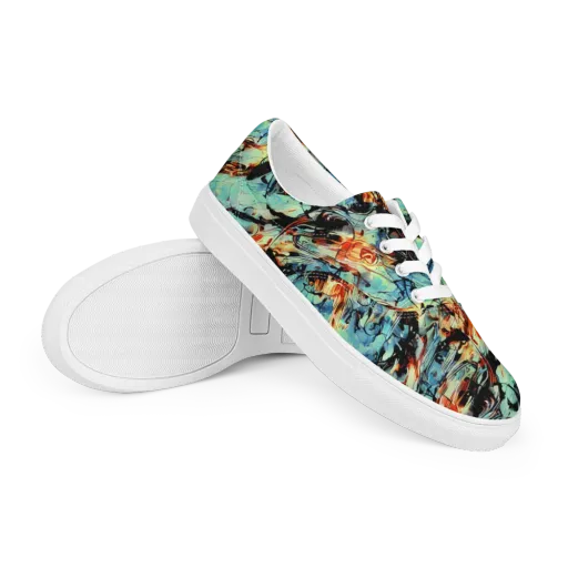 Tidal Flame on a Men's Lace-Up Canvas Shoes