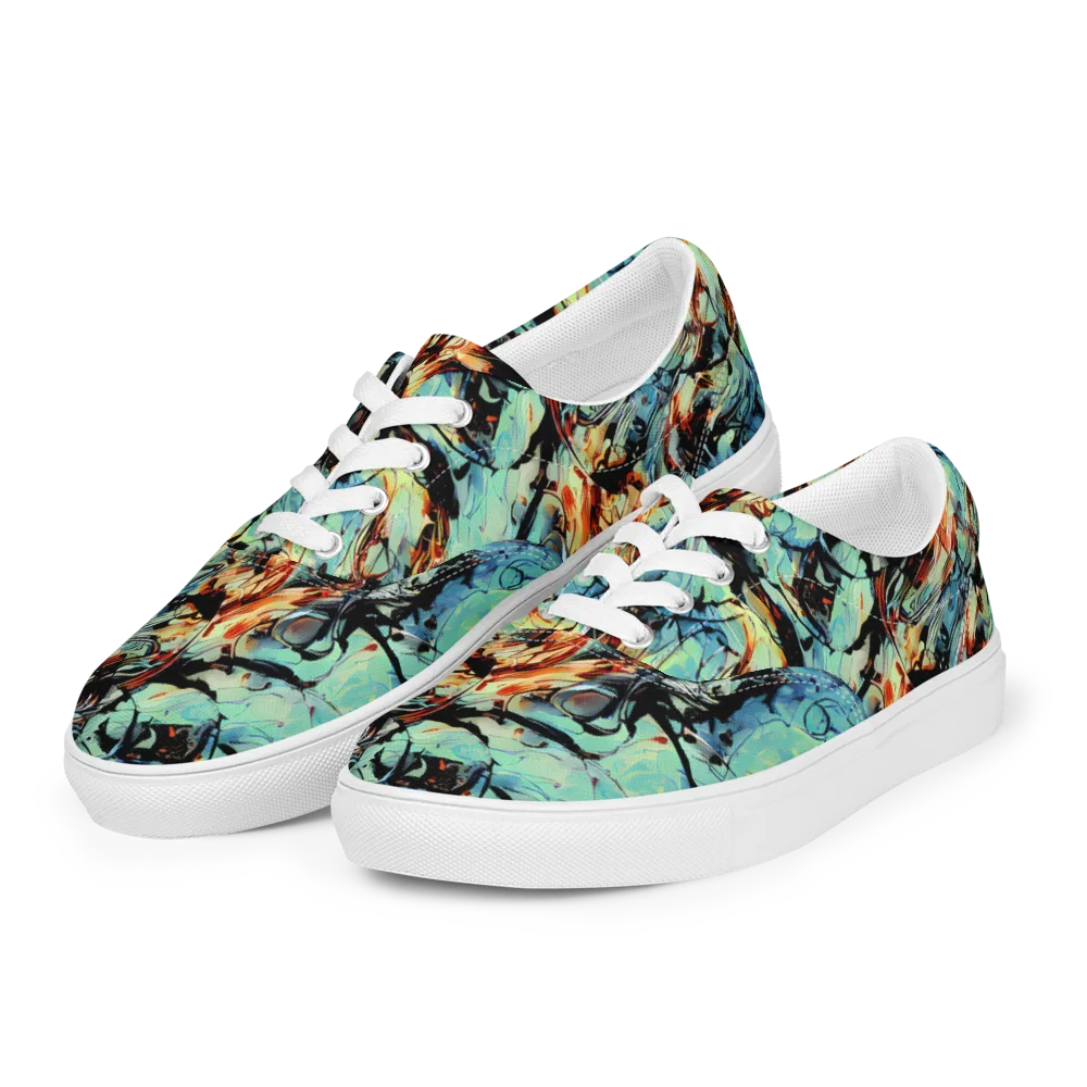 Tidal Flame on Men's Lace-Up Canvas Shoes — Left Front
