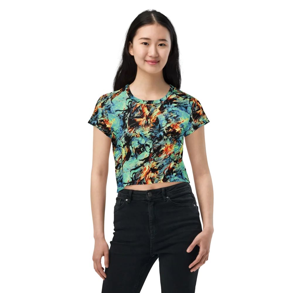 Tidal Flame on Crop Tee — Front