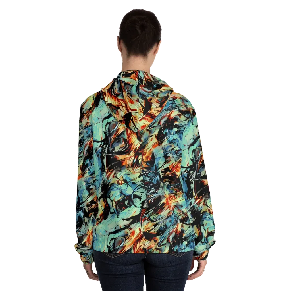 Tidal Flame on Women's Full-Zip Hoodie — Back On Person
