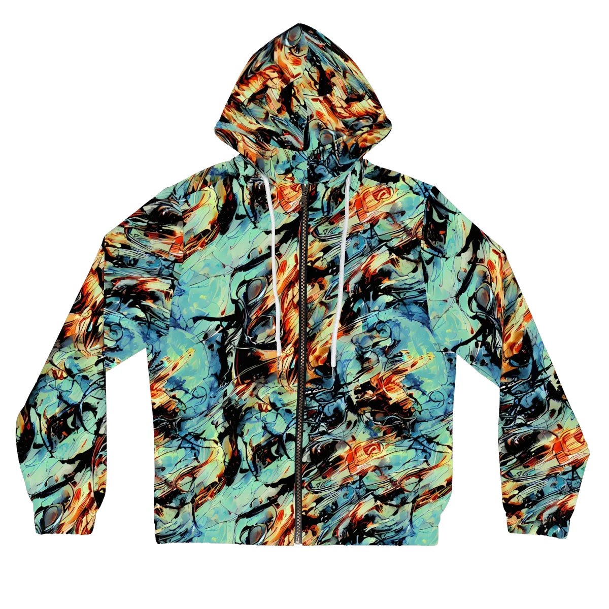 Tidal Flame on Women's Full-Zip Hoodie — Front