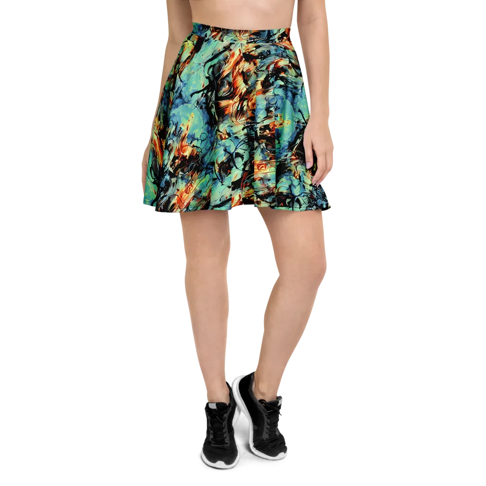 Tidal Flame on Skater Skirt — Front