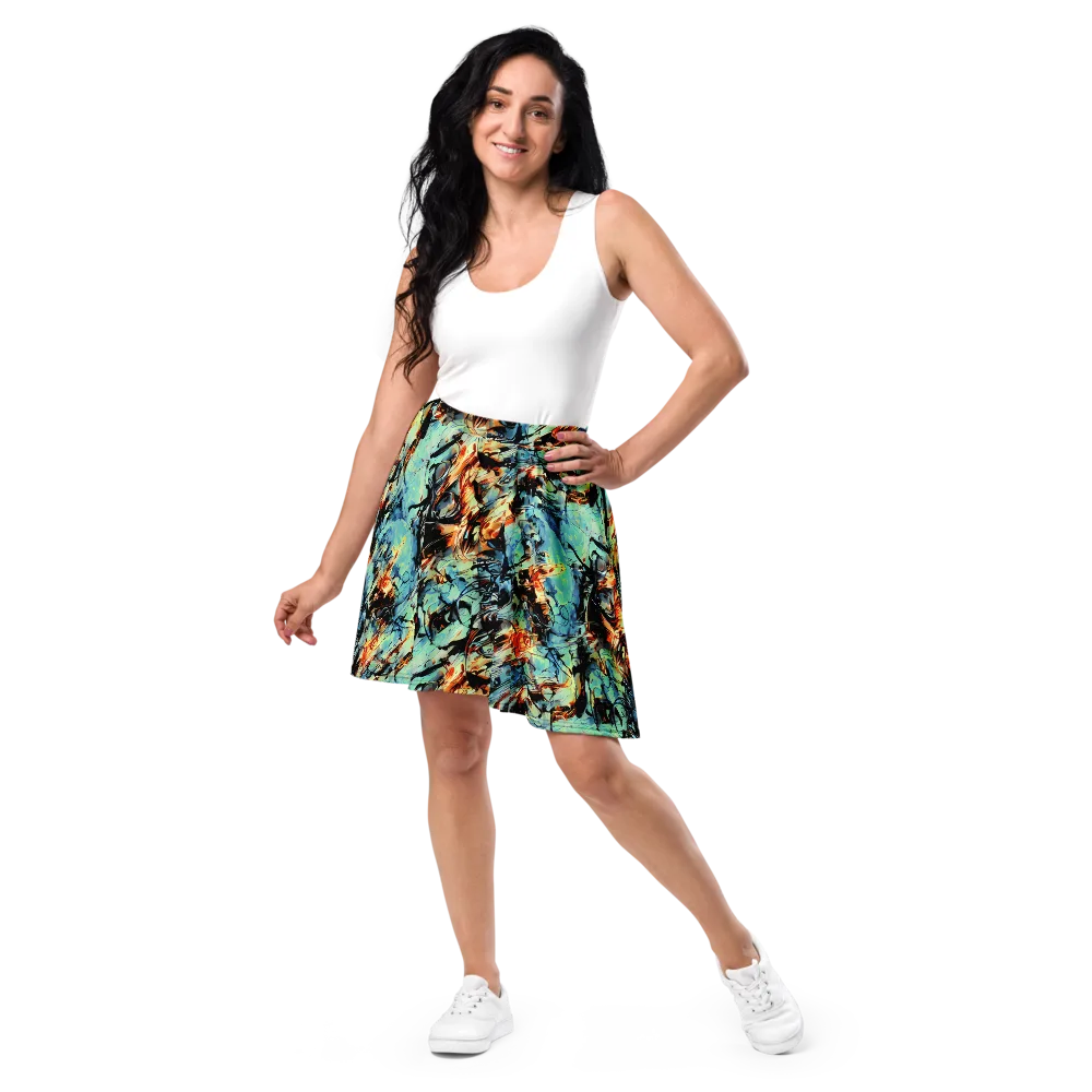 Tidal Flame on Skater Skirt — Front