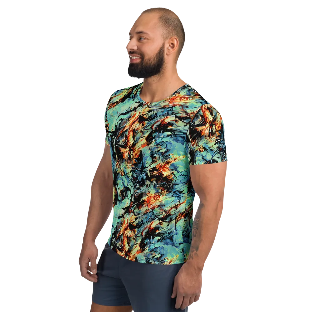 Tidal Flame on Men's Athletic T-Shirt — Left