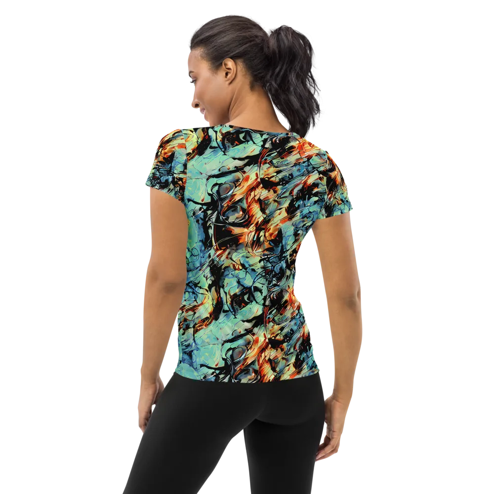 Tidal Flame on Women's Athletic T-Shirt — Back