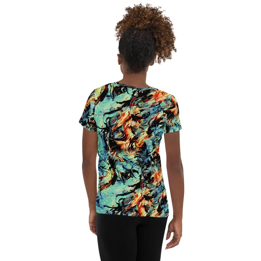 Tidal Flame on Women's Athletic T-Shirt — Back