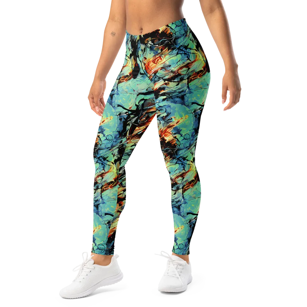 Tidal Flame on Leggings — Left Front
