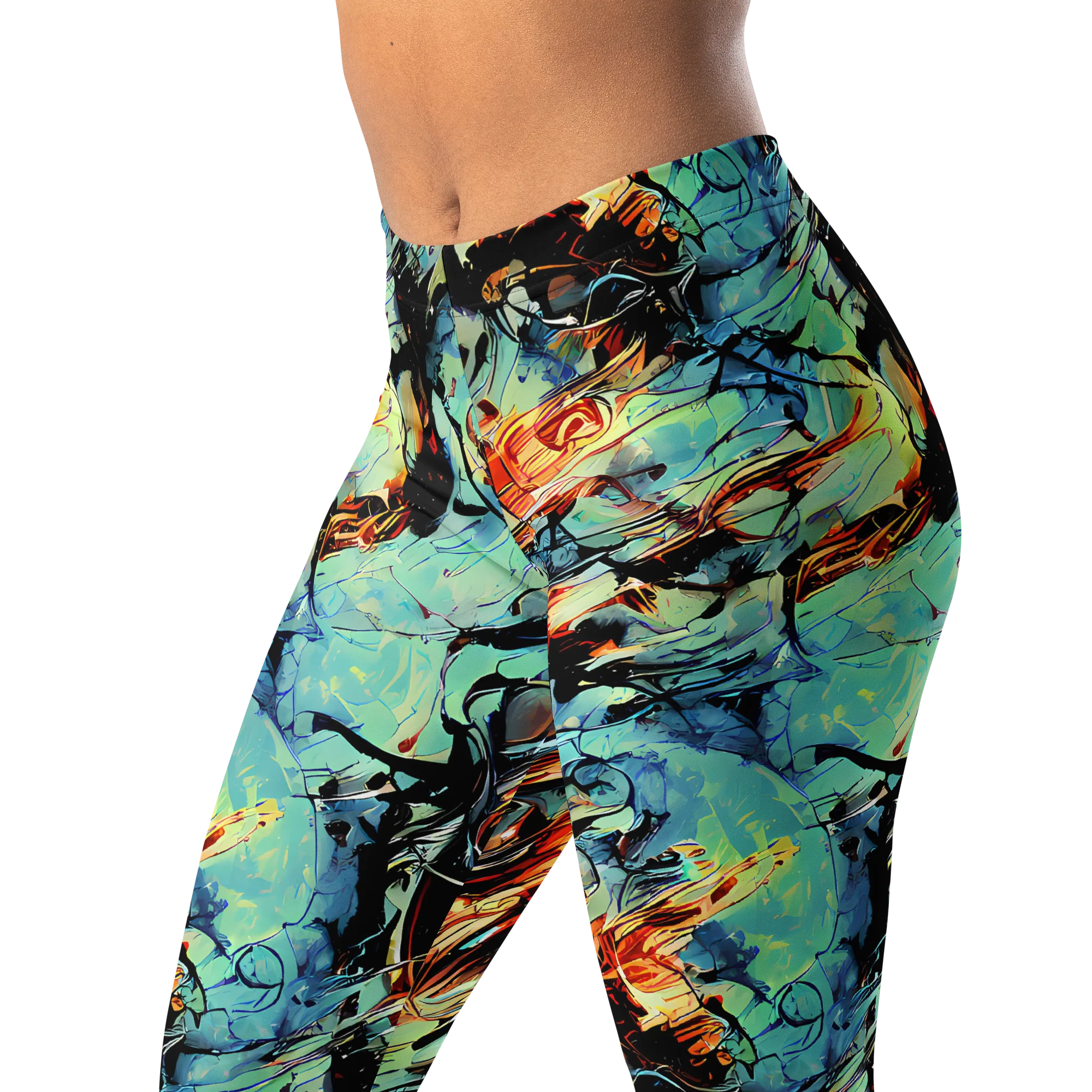 Tidal Flame on Leggings — Left Front