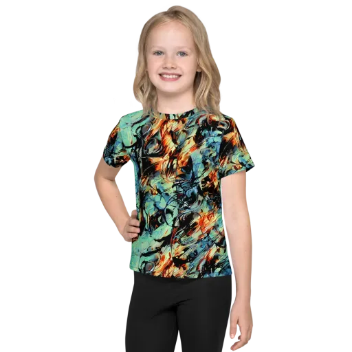 Tidal Flame on a Kids Crew Neck T-Shirt