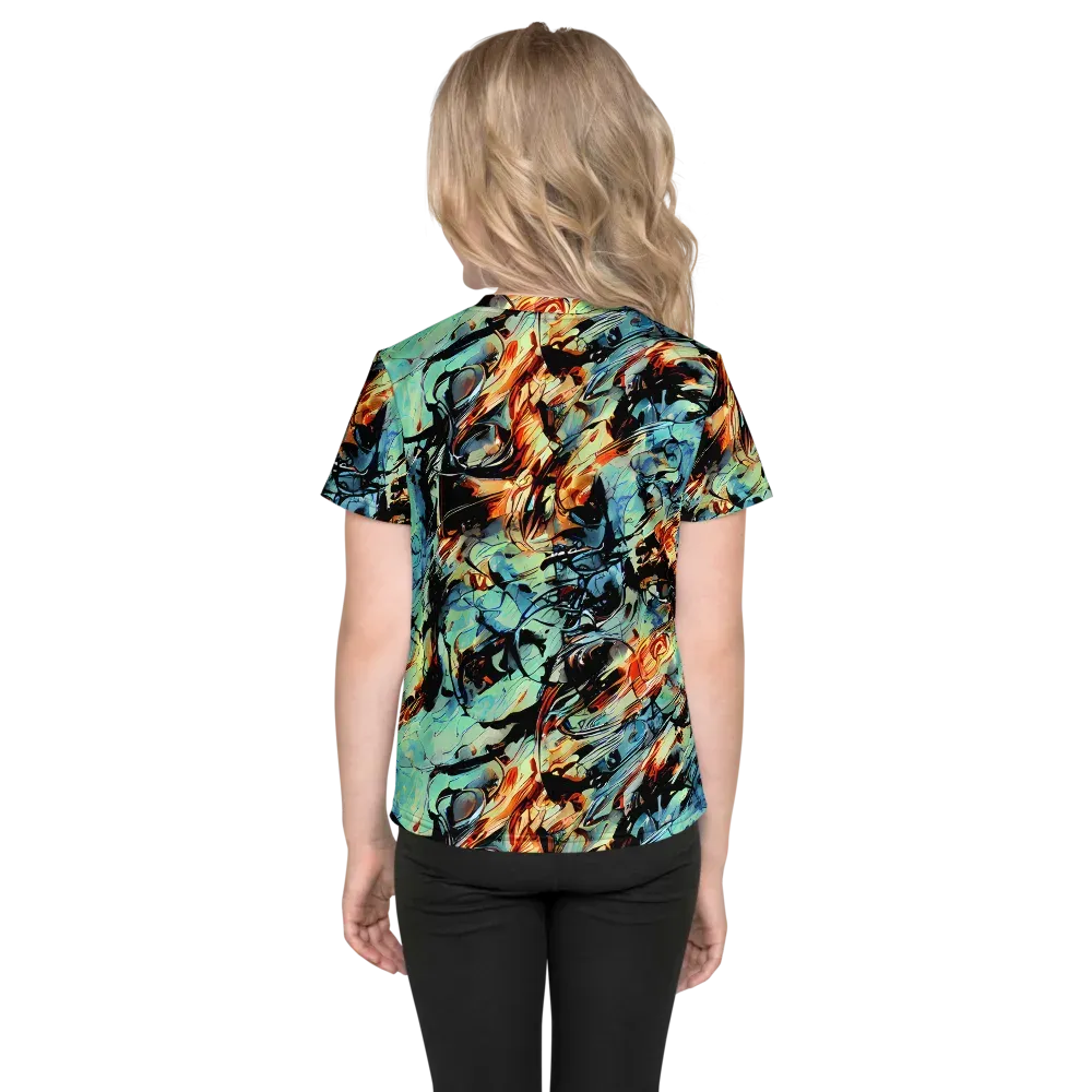 Tidal Flame on Kids Crew Neck T-Shirt — Back