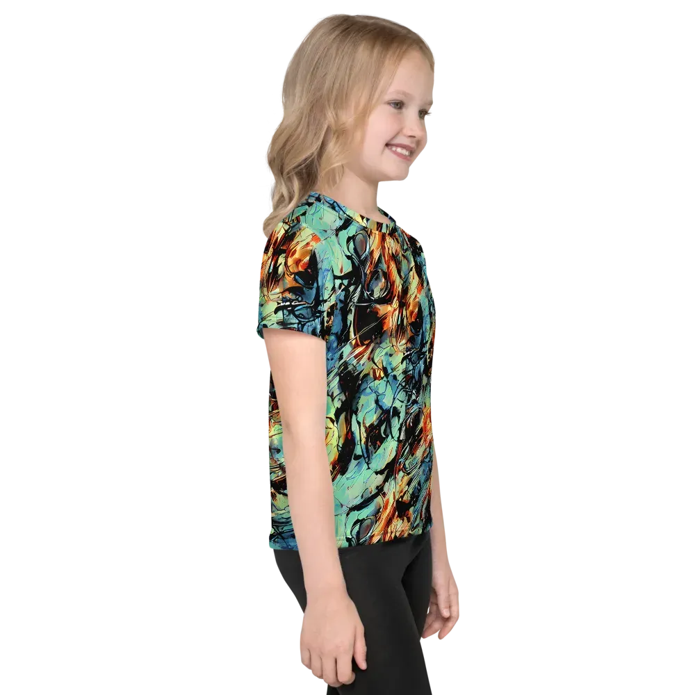 Tidal Flame on Kids Crew Neck T-Shirt — Right