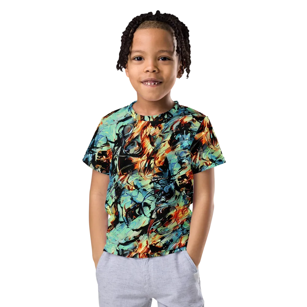 Tidal Flame on Kids Crew Neck T-Shirt — Front