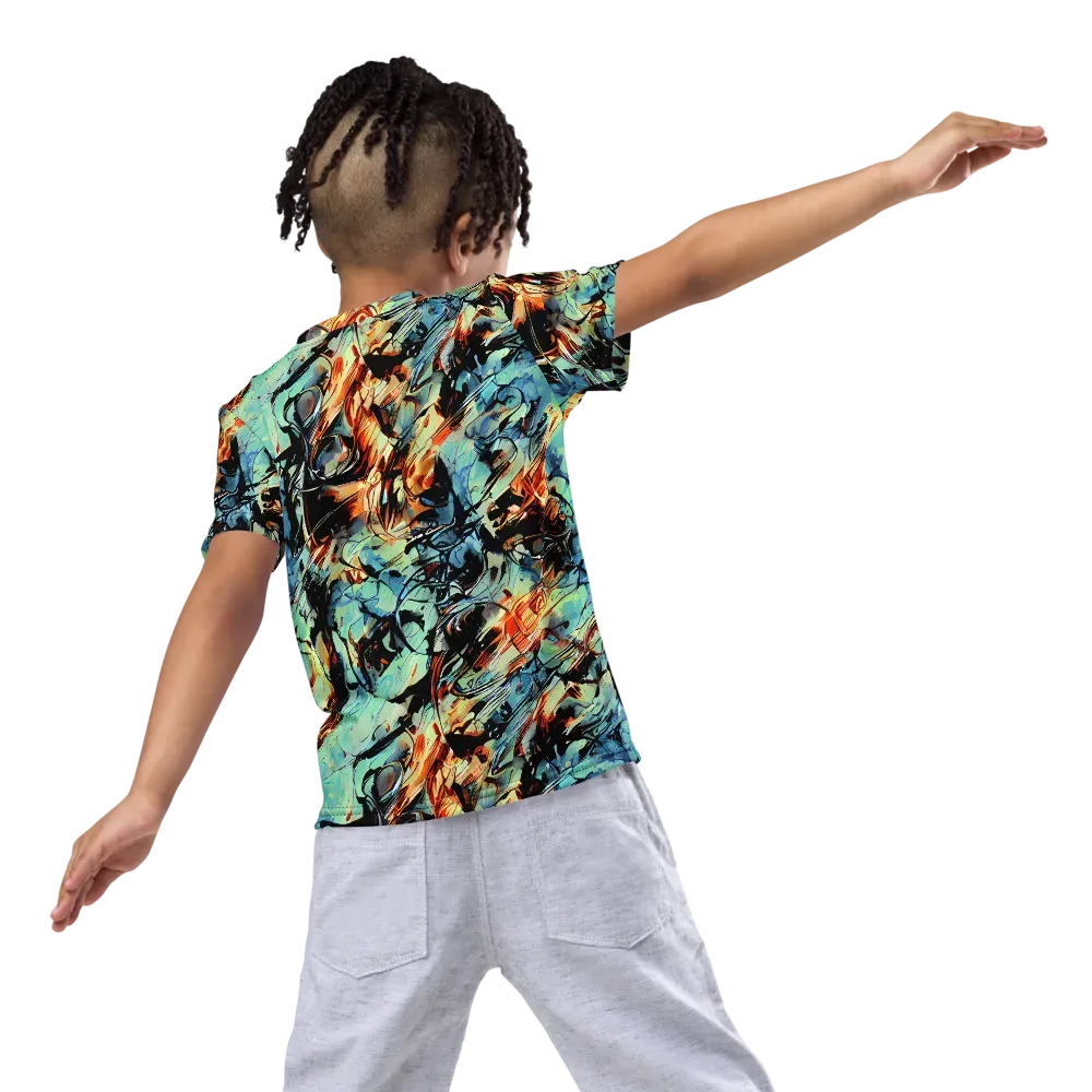 Tidal Flame on Kids Crew Neck T-Shirt — Back