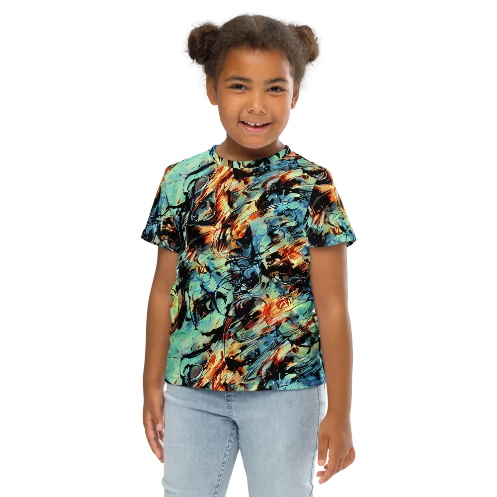 Tidal Flame on Kids Crew Neck T-Shirt — Front