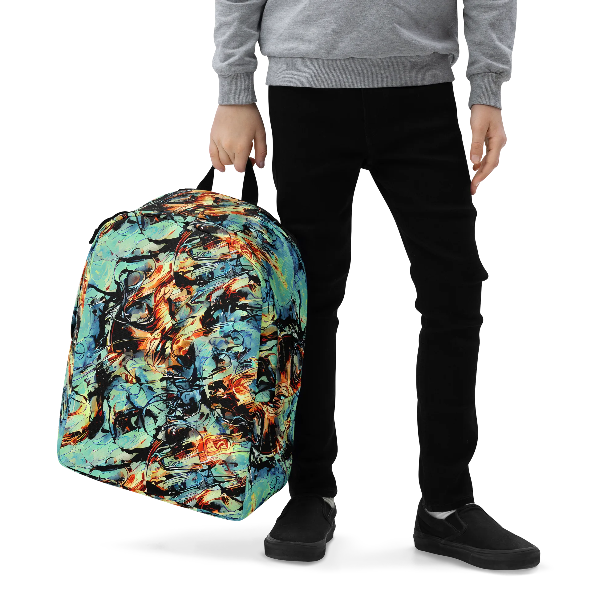 Tidal Flame on Minimalist Backpack — Zoomed-in
