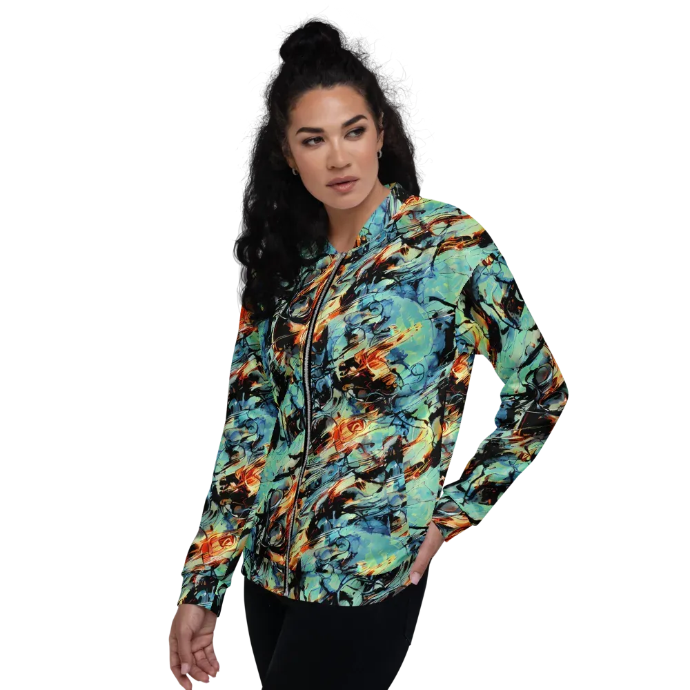 Tidal Flame on Bomber Jacket — Left