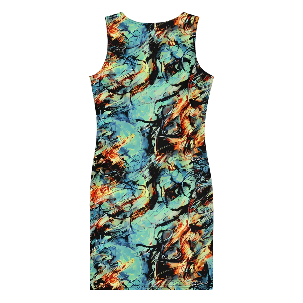 Tidal Flame on Bodycon Dress — Back