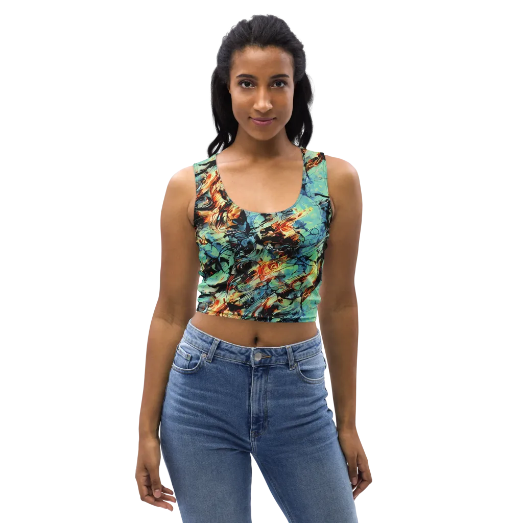 Tidal Flame on Crop Top — Front