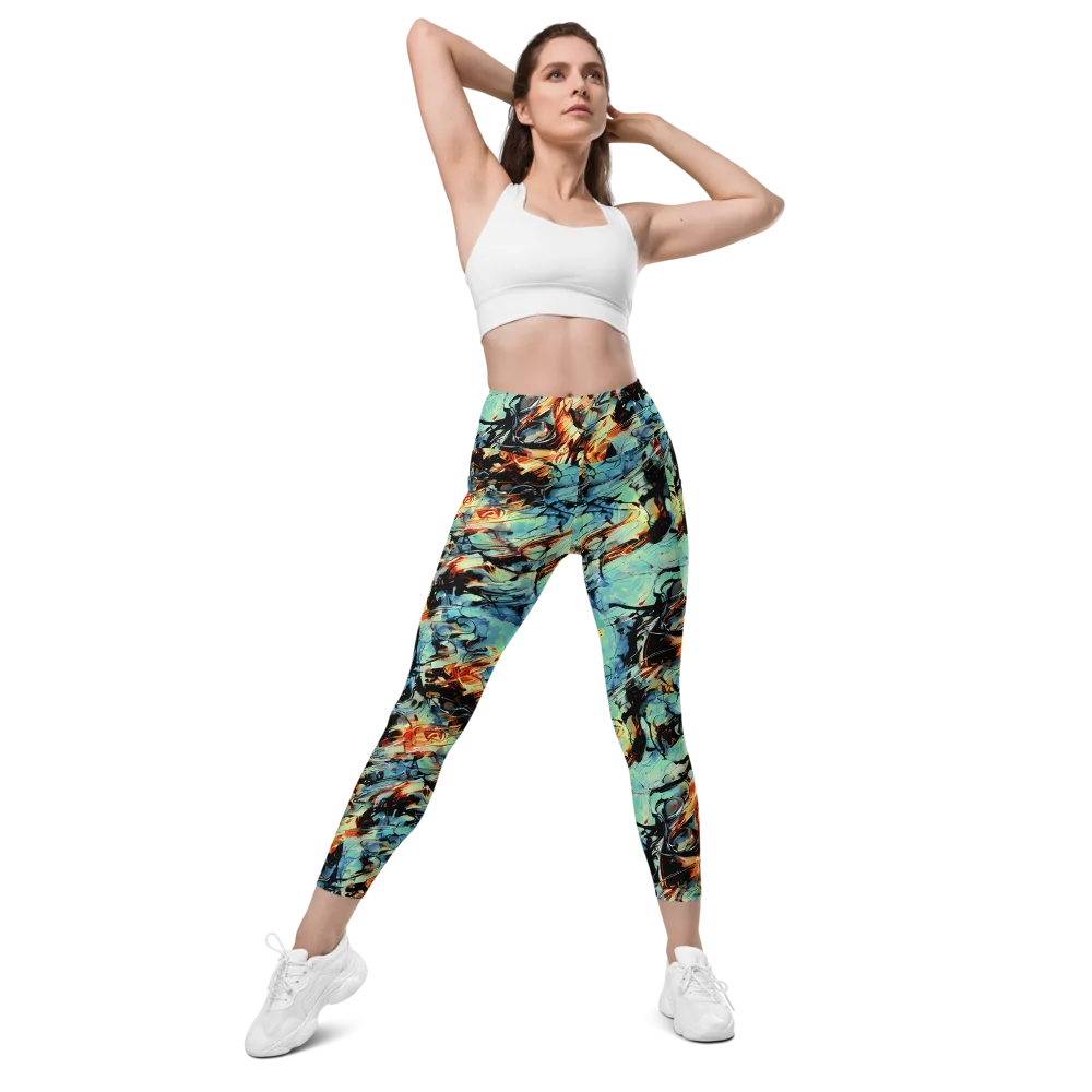 Tidal Flame on Leggings with Pockets — Front