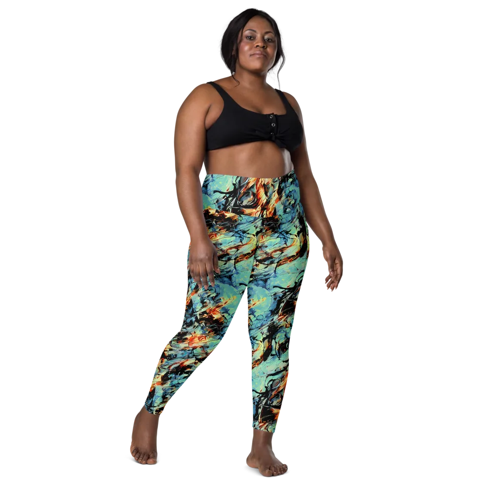 Tidal Flame on Leggings with Pockets — Front
