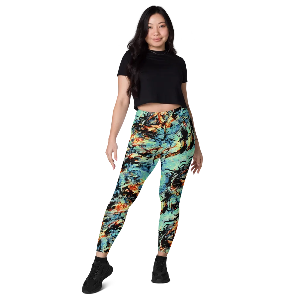 Tidal Flame on Leggings with Pockets — Front