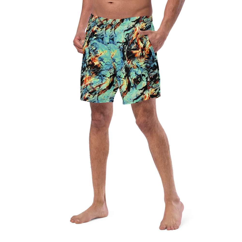 Tidal Flame on Swim Trunks — Left Front