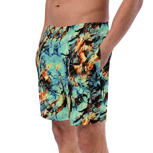 Tidal Flame on a Swim Trunks