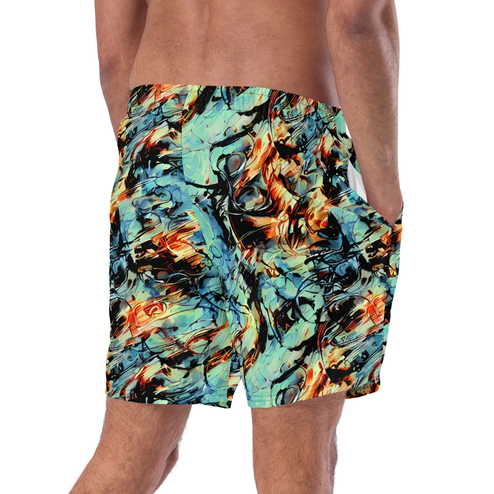 Tidal Flame on Swim Trunks — Right Back