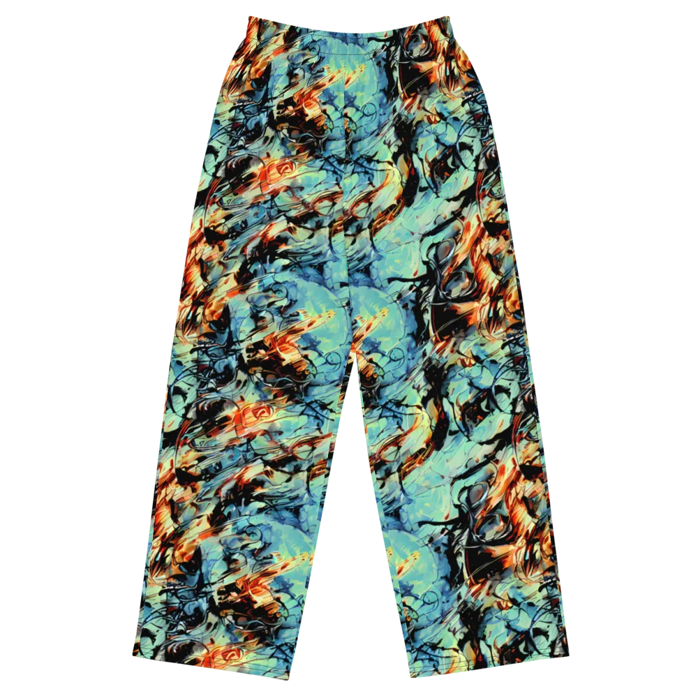 Tidal Flame on Wide-Leg Pants — Front