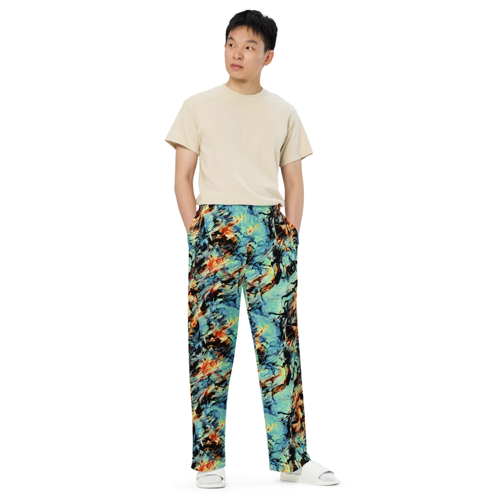 Tidal Flame on Wide-Leg Pants — Front