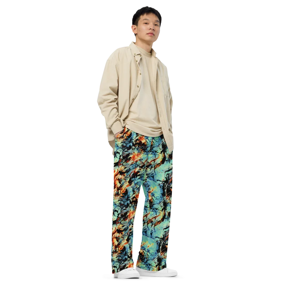 Tidal Flame on Wide-Leg Pants — Right Front