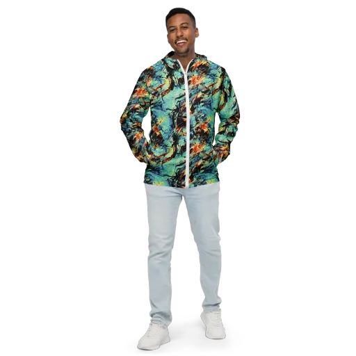 Tidal Flame on a Men's Windbreaker