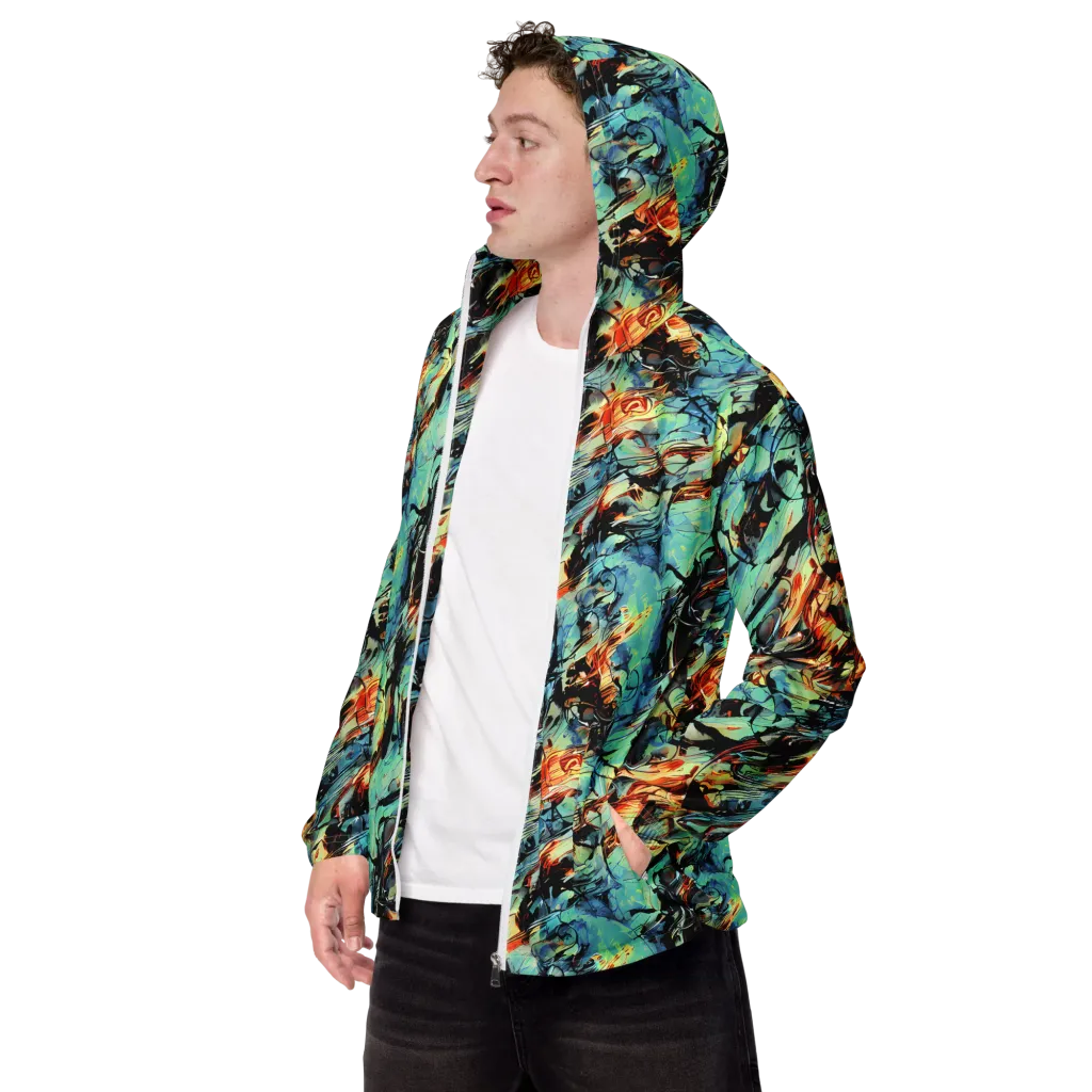 Tidal Flame on Men's Windbreaker — Left Front