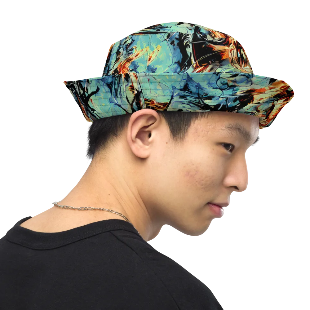 Tidal Flame on Reversible Bucket Hat — Right Outside
