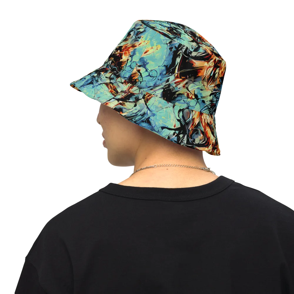 Tidal Flame on Reversible Bucket Hat — Back Inside