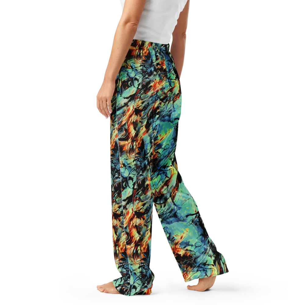 Tidal Flame on Women's Pajama Pants — Left