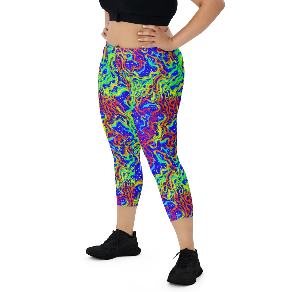 Cosmic Liquefaction on Capri Leggings — Front