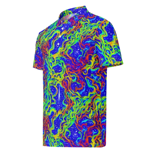 Cosmic Liquefaction on a Men's Slim Fit Polo Shirt