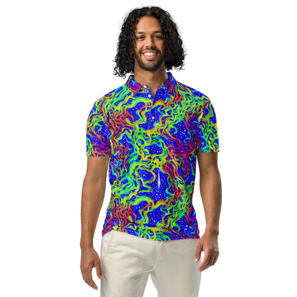 Cosmic Liquefaction on Men's Slim Fit Polo Shirt — Front