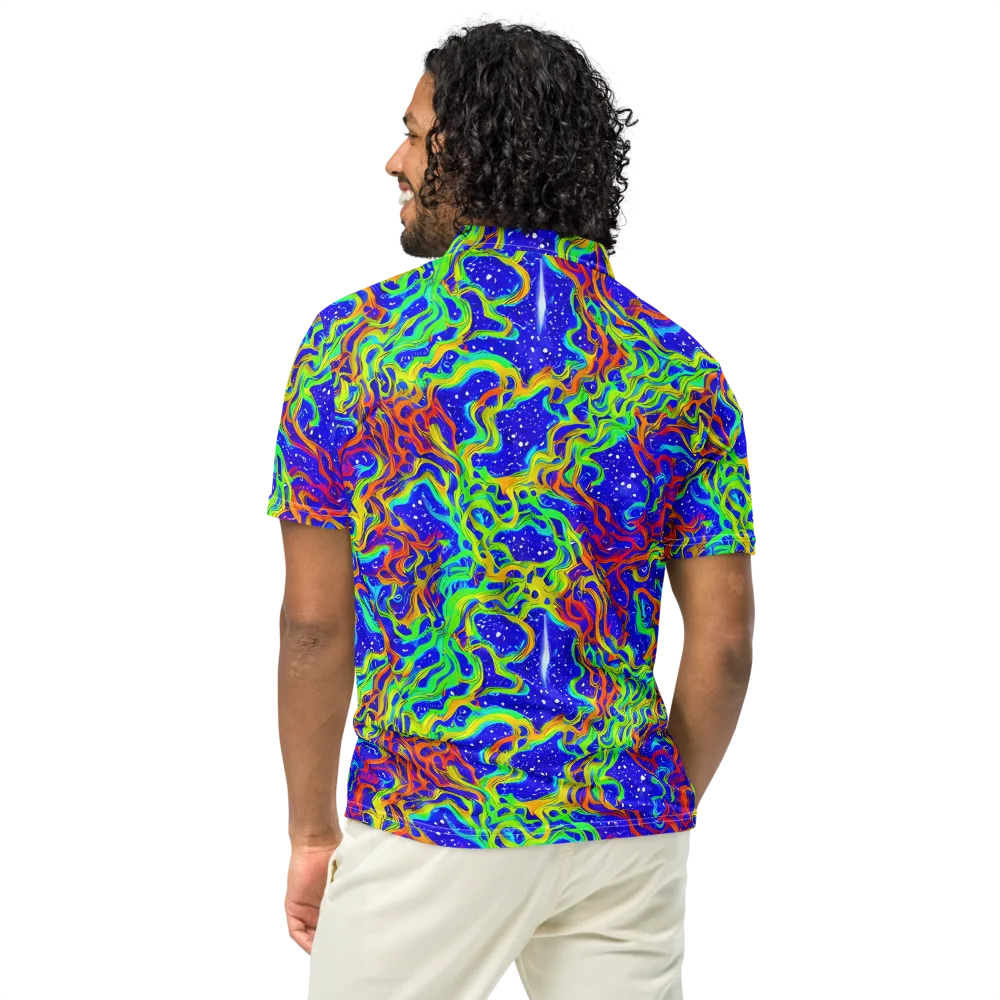 Cosmic Liquefaction on Men's Slim Fit Polo Shirt — Back