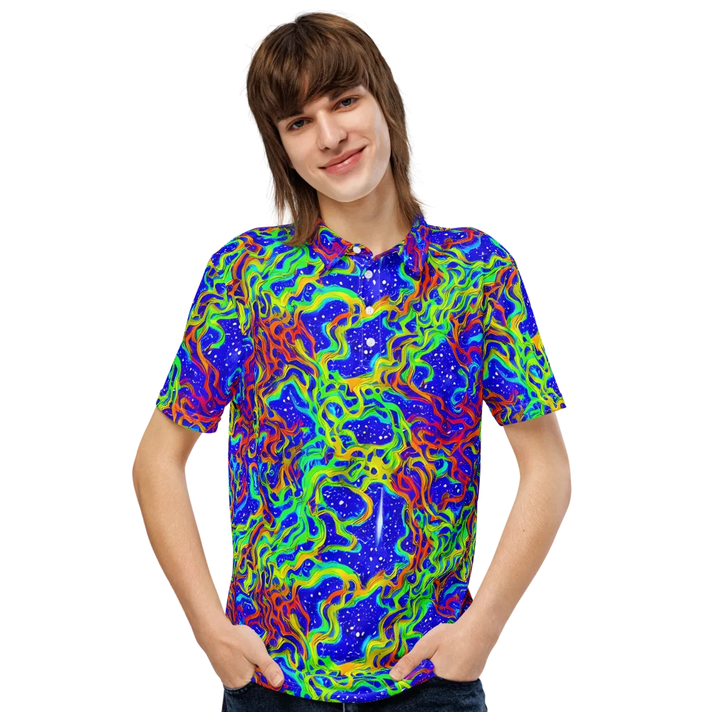Cosmic Liquefaction on Men's Slim Fit Polo Shirt — Front