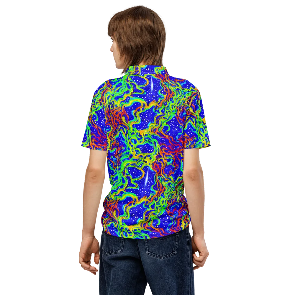 Cosmic Liquefaction on Men's Slim Fit Polo Shirt — Back