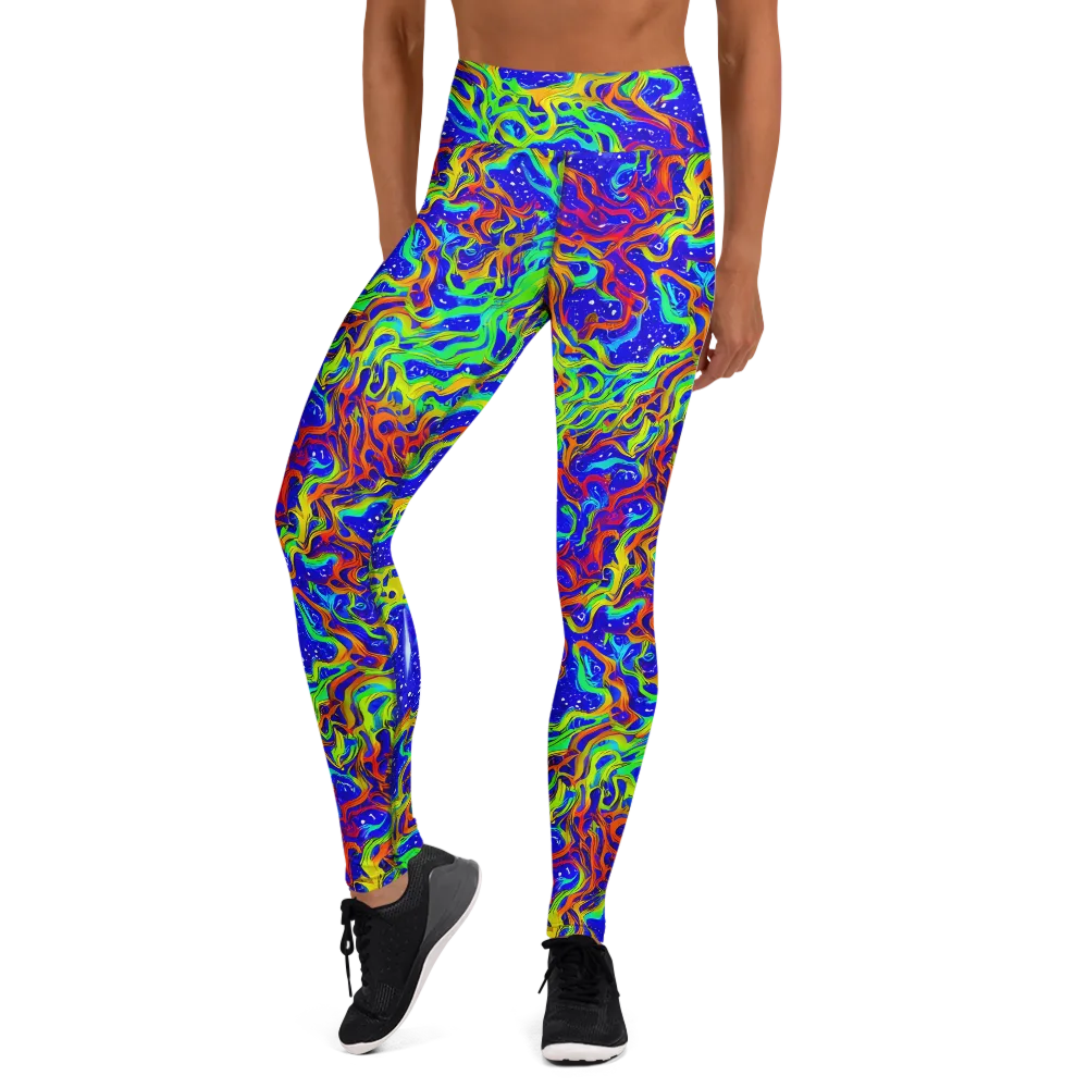 Cosmic Liquefaction on Yoga Leggings — Front